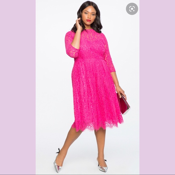Eloquii Dresses & Skirts - Eloquii Pink Lace Dress Size 26-NWT